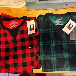 TWO (2) of Tommy Hilfiger Men's Thermal Lounge T-Shirt RED/GREEN NEW with TAGS
